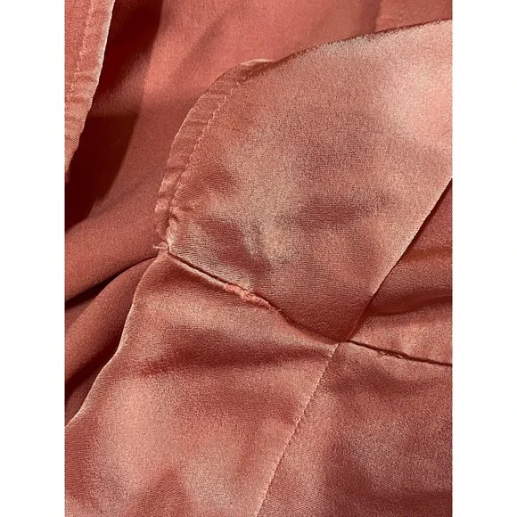 Anthropologie Dress Ruched Asymmetrical Mini Size 0 Pink Club Chic Satin - Picture 9 of 10